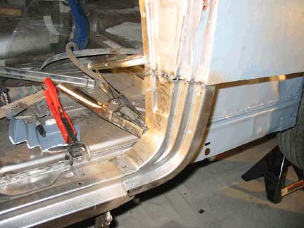 Tack welding B pillar 2