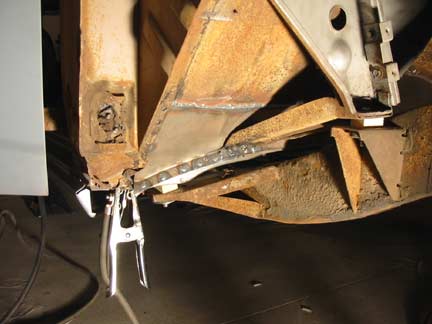 Plug welding toe pan 1