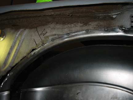 Tack welded from outside
