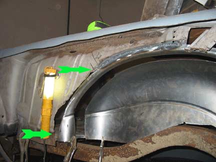 Rusted trunk wall area