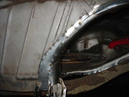 Tack welded from outside
