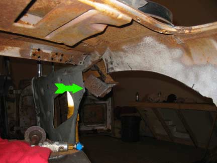 Rusted trunk wall cut out