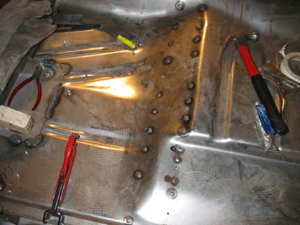 Passenger side braces welded