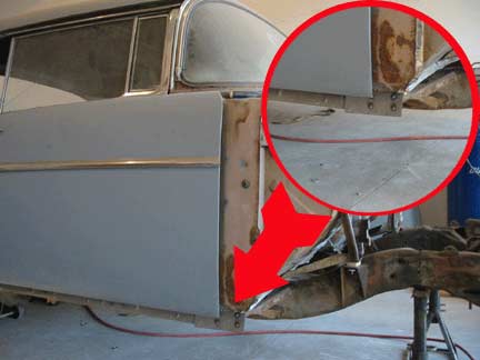 A pillar support rotated
