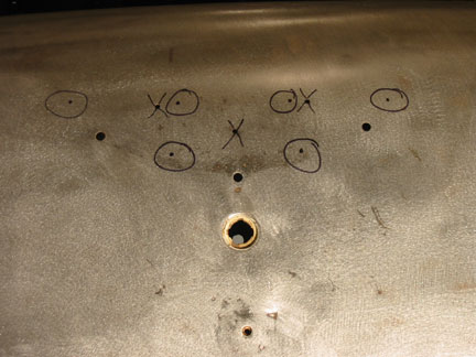 Holes marked on 56 trunk