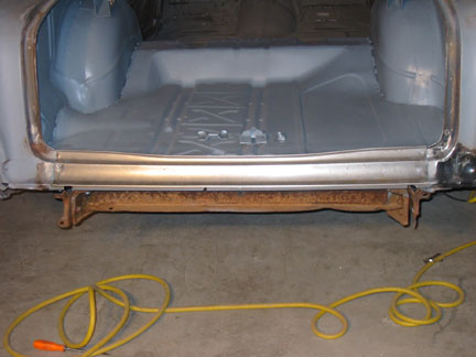 Tail pan set in place