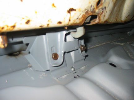 Inside trunk view of latch