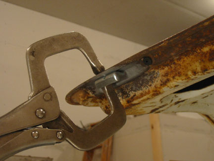 Feet clamped in place