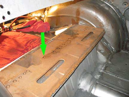 Rear seat support spot welds