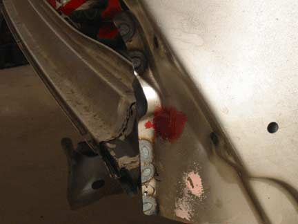 Rear of quarter plug welded 2