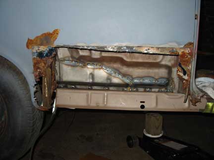 Passenger inner quarter welded