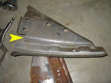 B pillar marked for cutting