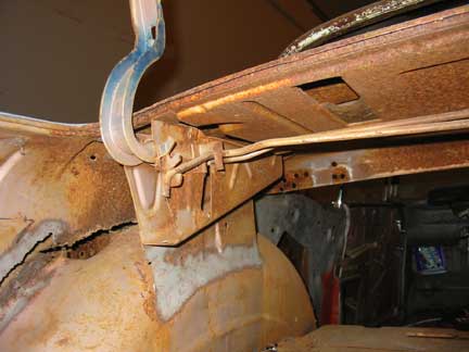 Trunk hinge cover removed