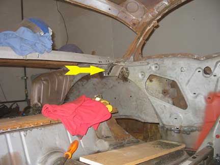 C pillar enters rear quarter