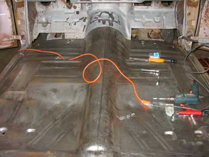 Floor pans in place