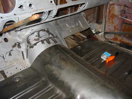 Front floor pans installed