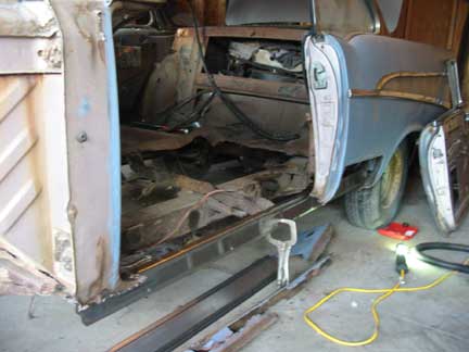 New inner rocker clamped