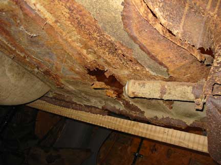 Old trunk floor from underneath