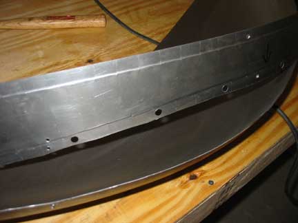 Holes punched for plug weld