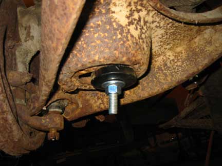 Washer and nut on rod