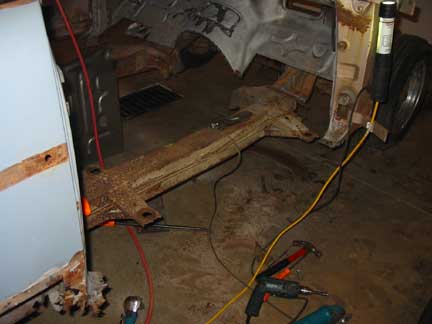 Passenger rocker removed