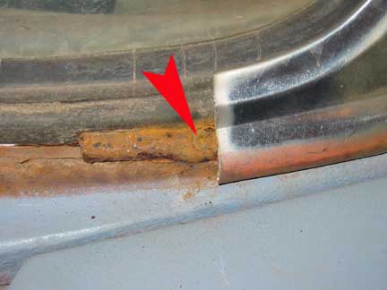 Rusted trim screw driver side