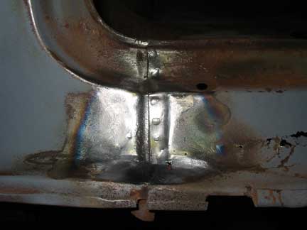 Spot welds visible