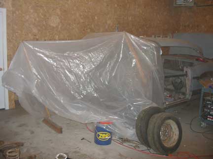 Sandblasting tent setup