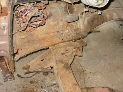 Toe pan area