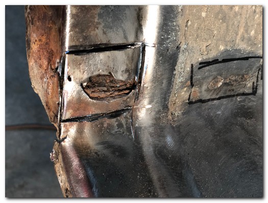 Holes adjacent to trunk drop