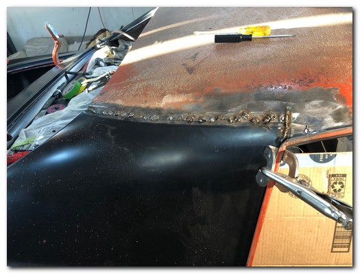 Roof seam plug welded