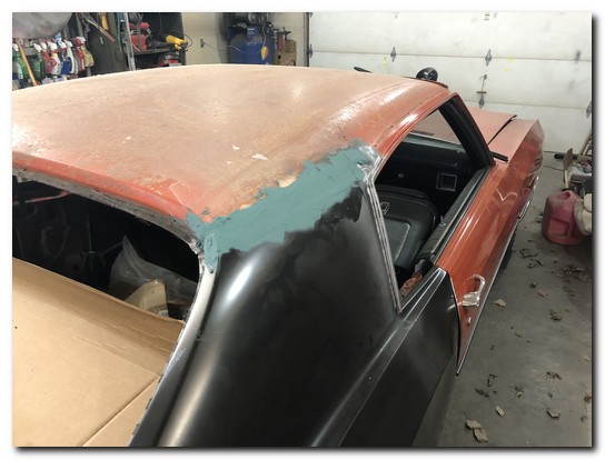 Fiberglass filler applied