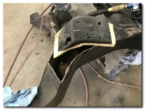 Rusted area removed