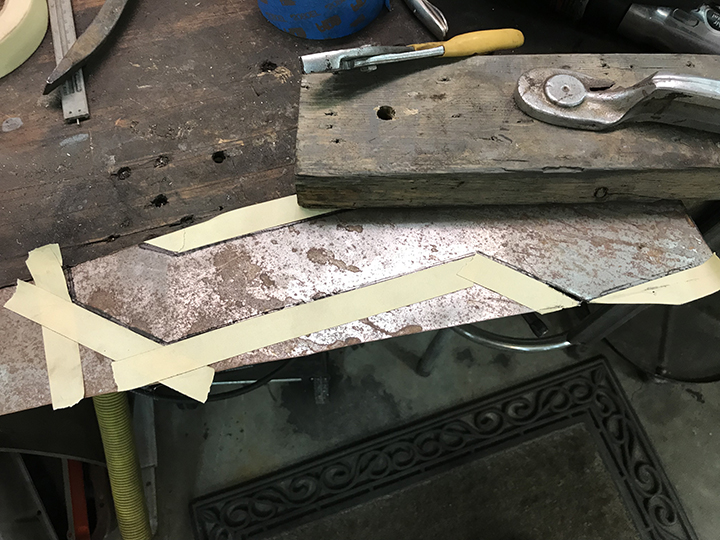 Template on sheet metal