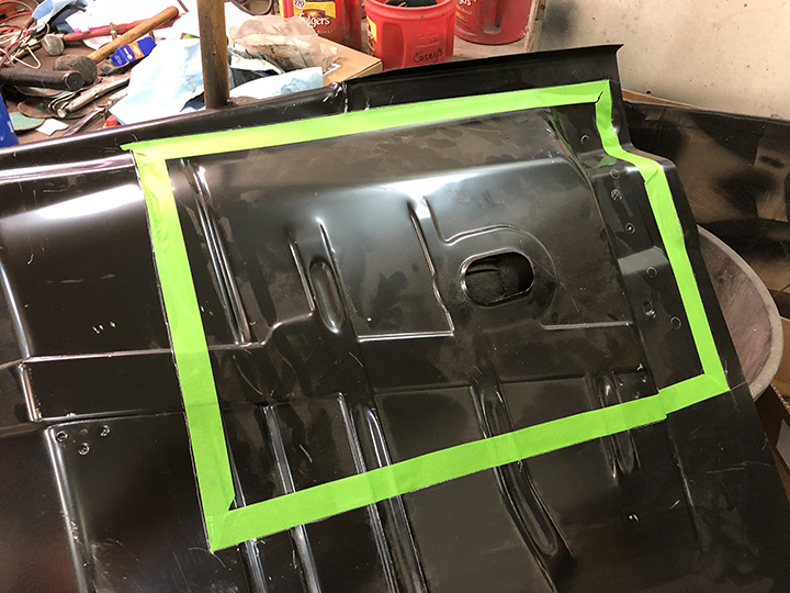 Tape marking cut area