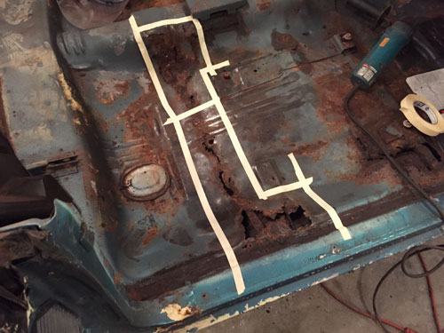 Marked for cutting