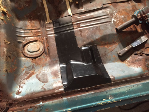 Rusted area removed