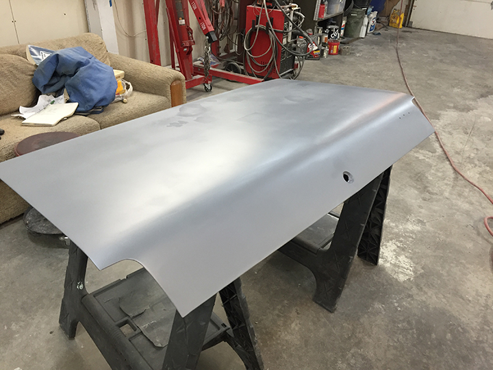 Hood and lid primed