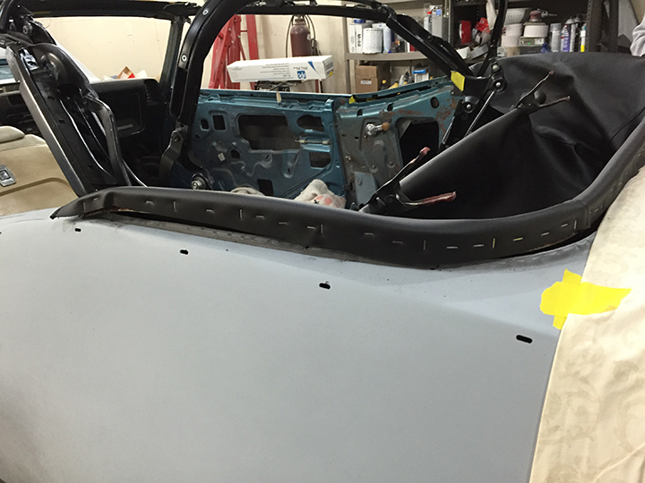 Rear edge stapled