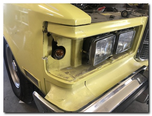 Passenger fender damage
